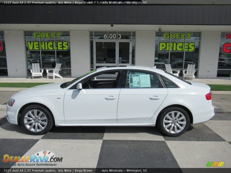 2015 Audi A4 2.0T Premium quattro Ibis White / Beige/Brown Photo #1