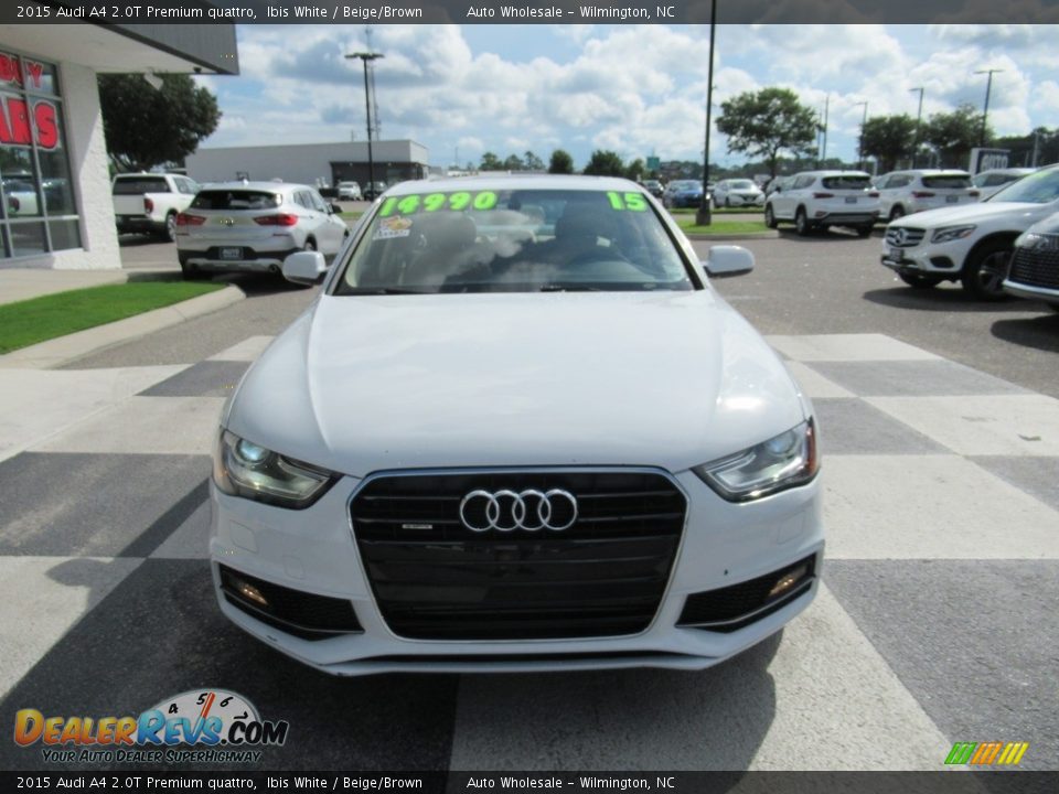 2015 Audi A4 2.0T Premium quattro Ibis White / Beige/Brown Photo #2