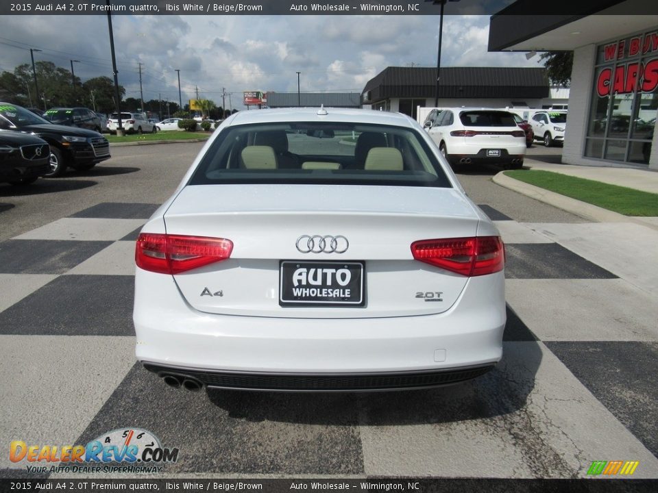 2015 Audi A4 2.0T Premium quattro Ibis White / Beige/Brown Photo #4