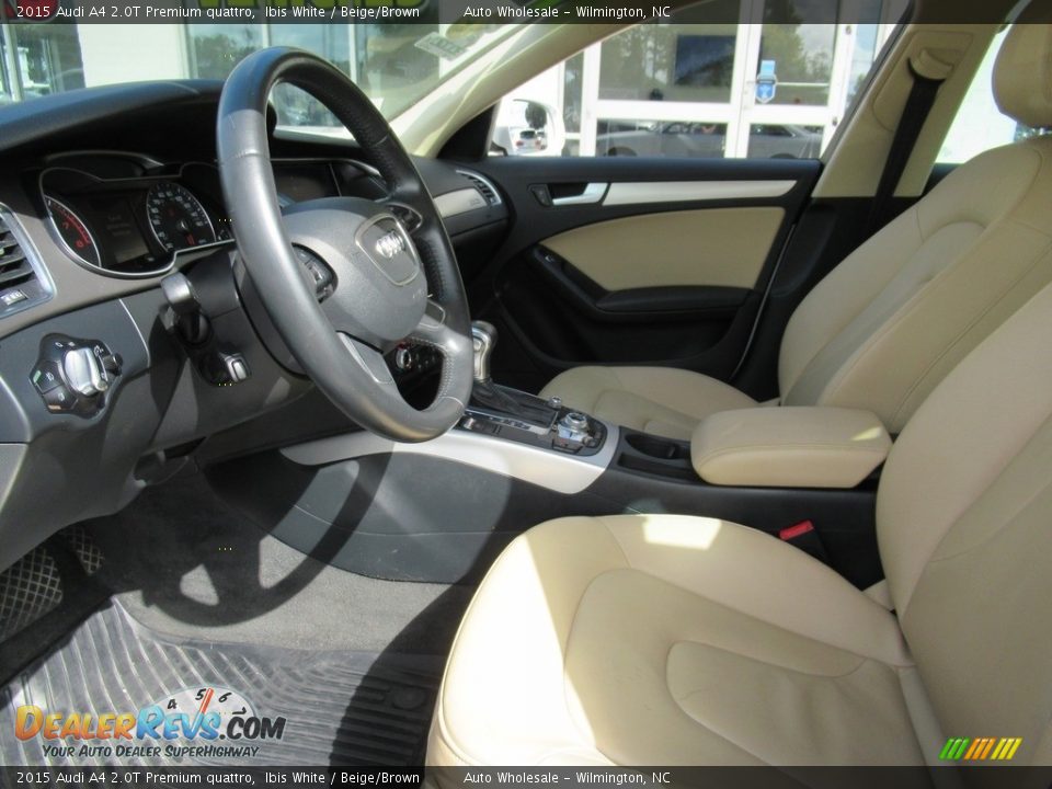 2015 Audi A4 2.0T Premium quattro Ibis White / Beige/Brown Photo #10