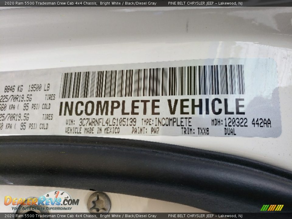 2020 Ram 5500 Tradesman Crew Cab 4x4 Chassis Bright White / Black/Diesel Gray Photo #13