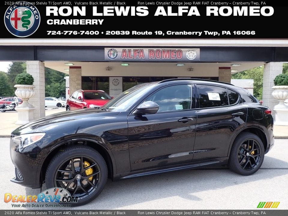 2020 Alfa Romeo Stelvio TI Sport AWD Vulcano Black Metallic / Black Photo #1