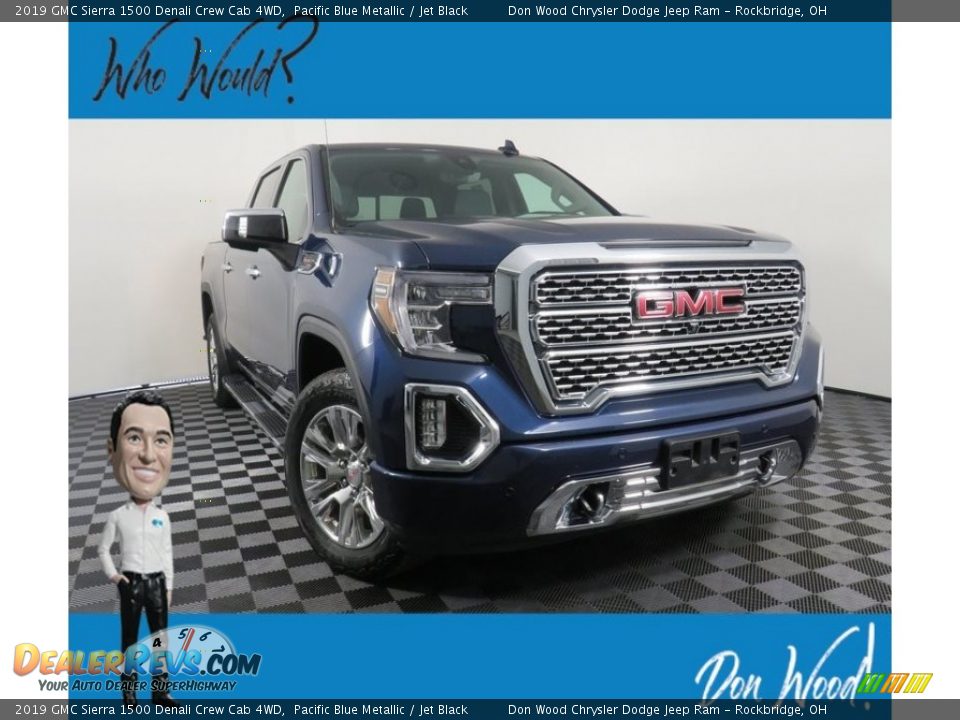 2019 GMC Sierra 1500 Denali Crew Cab 4WD Pacific Blue Metallic / Jet Black Photo #1