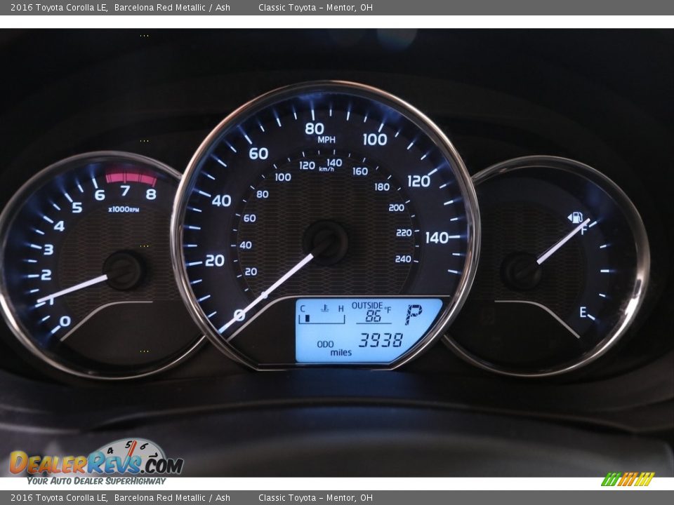 2016 Toyota Corolla LE Barcelona Red Metallic / Ash Photo #8