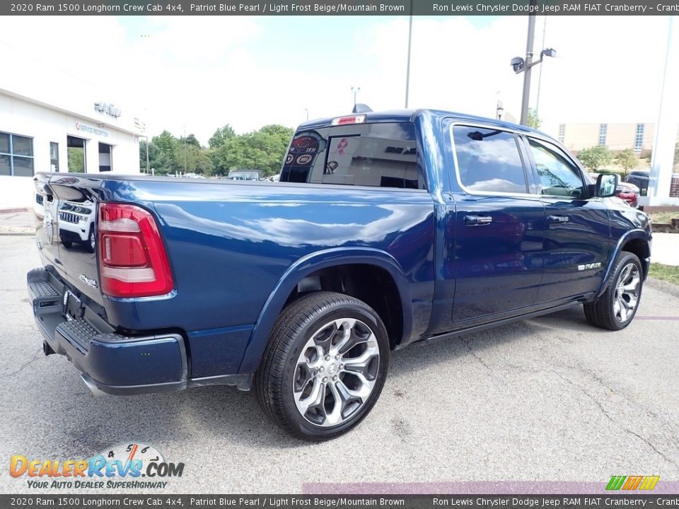 2020 Ram 1500 Longhorn Crew Cab 4x4 Patriot Blue Pearl / Light Frost Beige/Mountain Brown Photo #5