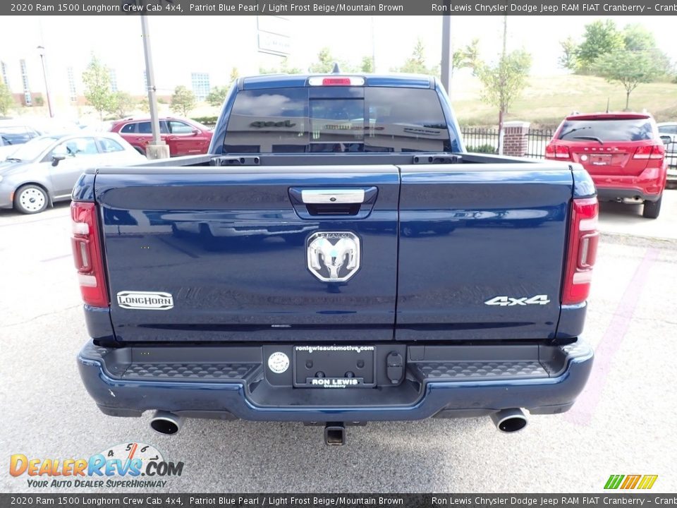 2020 Ram 1500 Longhorn Crew Cab 4x4 Patriot Blue Pearl / Light Frost Beige/Mountain Brown Photo #6