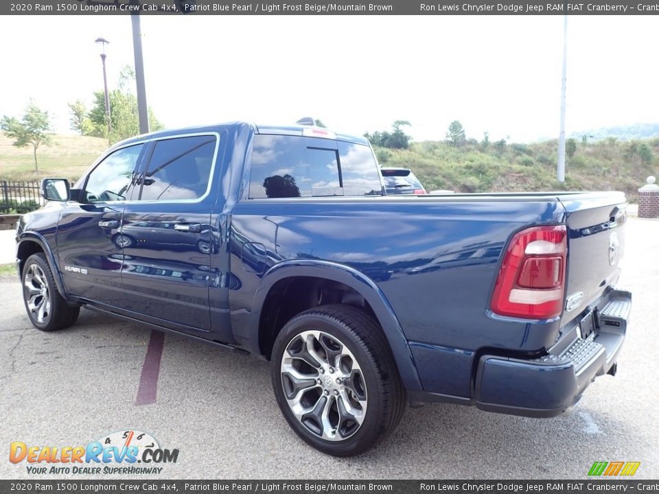 2020 Ram 1500 Longhorn Crew Cab 4x4 Patriot Blue Pearl / Light Frost Beige/Mountain Brown Photo #8