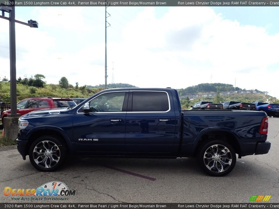 2020 Ram 1500 Longhorn Crew Cab 4x4 Patriot Blue Pearl / Light Frost Beige/Mountain Brown Photo #9
