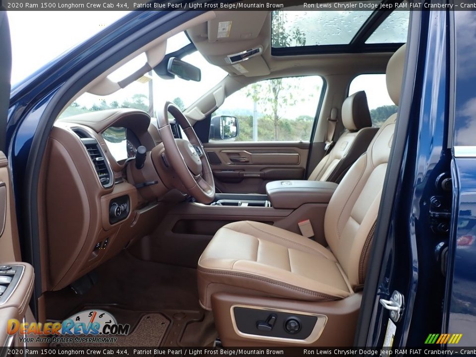 2020 Ram 1500 Longhorn Crew Cab 4x4 Patriot Blue Pearl / Light Frost Beige/Mountain Brown Photo #12