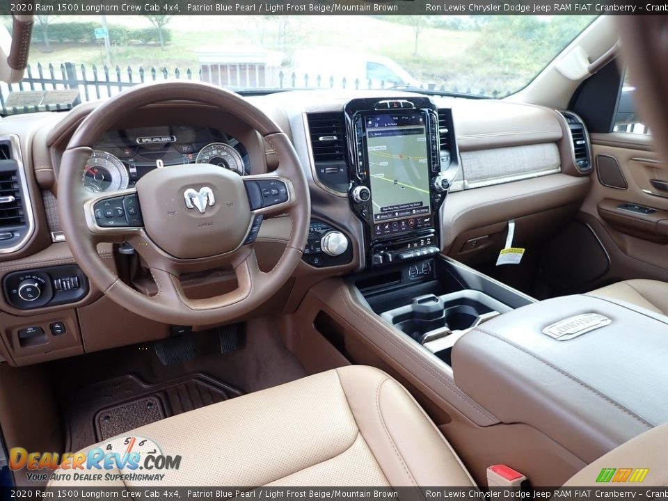 Light Frost Beige/Mountain Brown Interior - 2020 Ram 1500 Longhorn Crew Cab 4x4 Photo #14