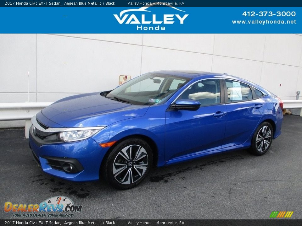 2017 Honda Civic EX-T Sedan Aegean Blue Metallic / Black Photo #1