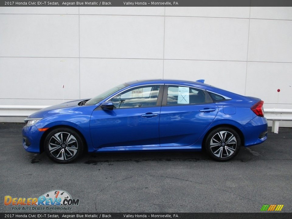 2017 Honda Civic EX-T Sedan Aegean Blue Metallic / Black Photo #2