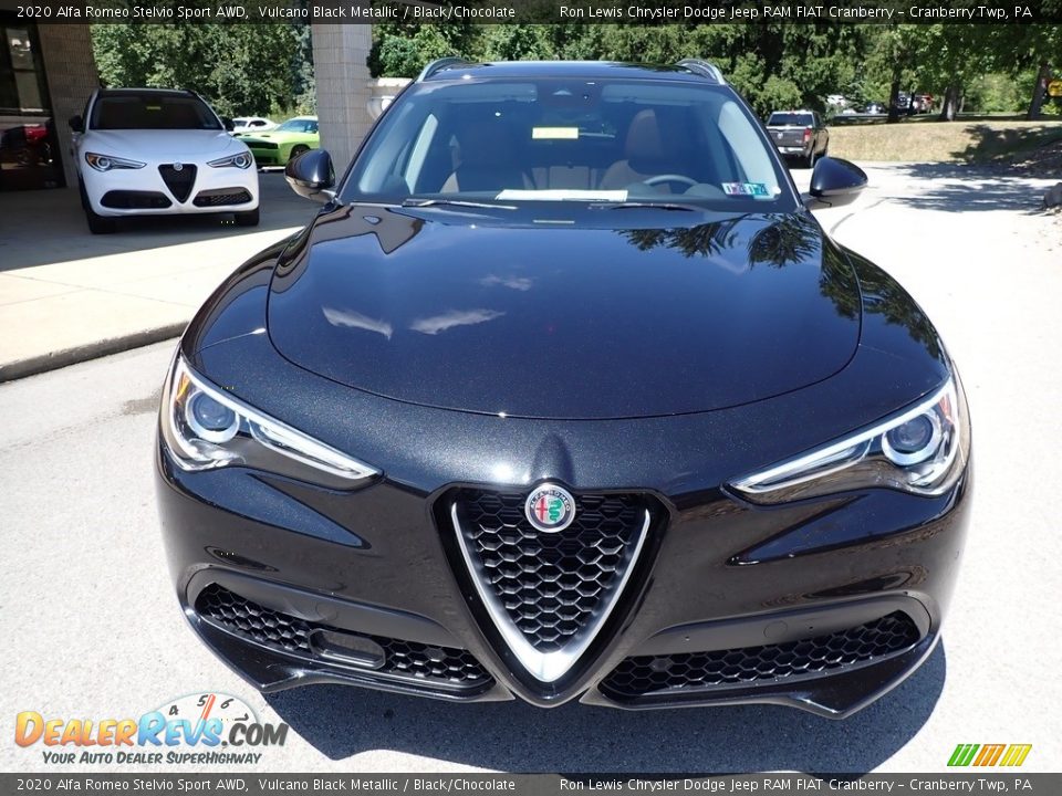 2020 Alfa Romeo Stelvio Sport AWD Vulcano Black Metallic / Black/Chocolate Photo #2