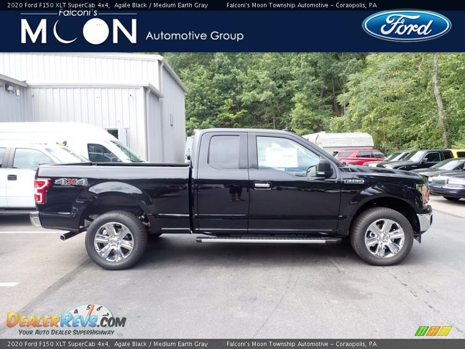 2020 Ford F150 XLT SuperCab 4x4 Agate Black / Medium Earth Gray Photo #1