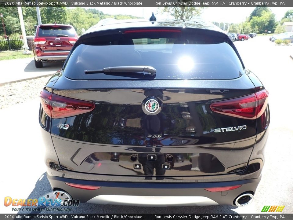 2020 Alfa Romeo Stelvio Sport AWD Vulcano Black Metallic / Black/Chocolate Photo #6