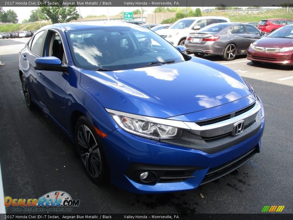 2017 Honda Civic EX-T Sedan Aegean Blue Metallic / Black Photo #6