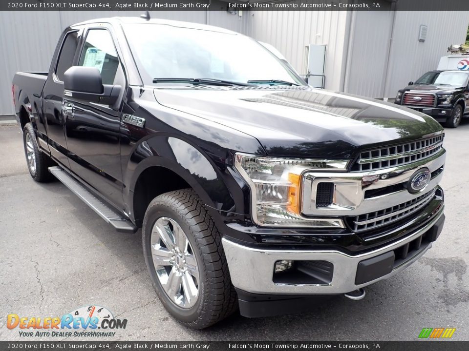 2020 Ford F150 XLT SuperCab 4x4 Agate Black / Medium Earth Gray Photo #3