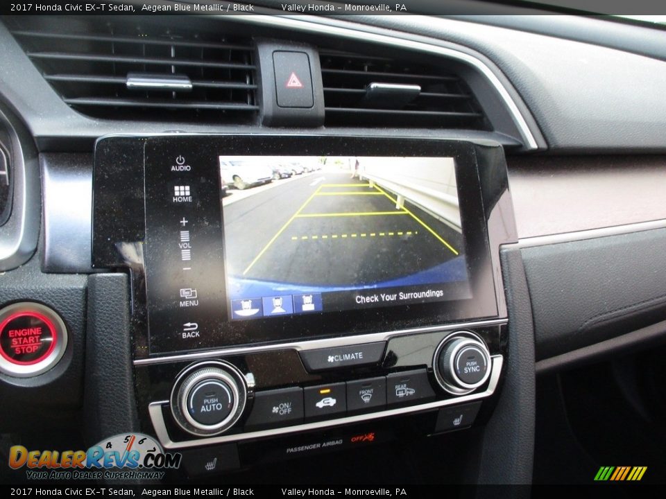 2017 Honda Civic EX-T Sedan Aegean Blue Metallic / Black Photo #16