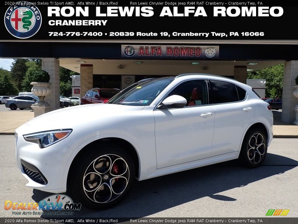 2020 Alfa Romeo Stelvio TI Sport AWD Alfa White / Black/Red Photo #1