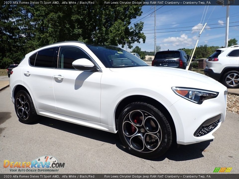 2020 Alfa Romeo Stelvio TI Sport AWD Alfa White / Black/Red Photo #3