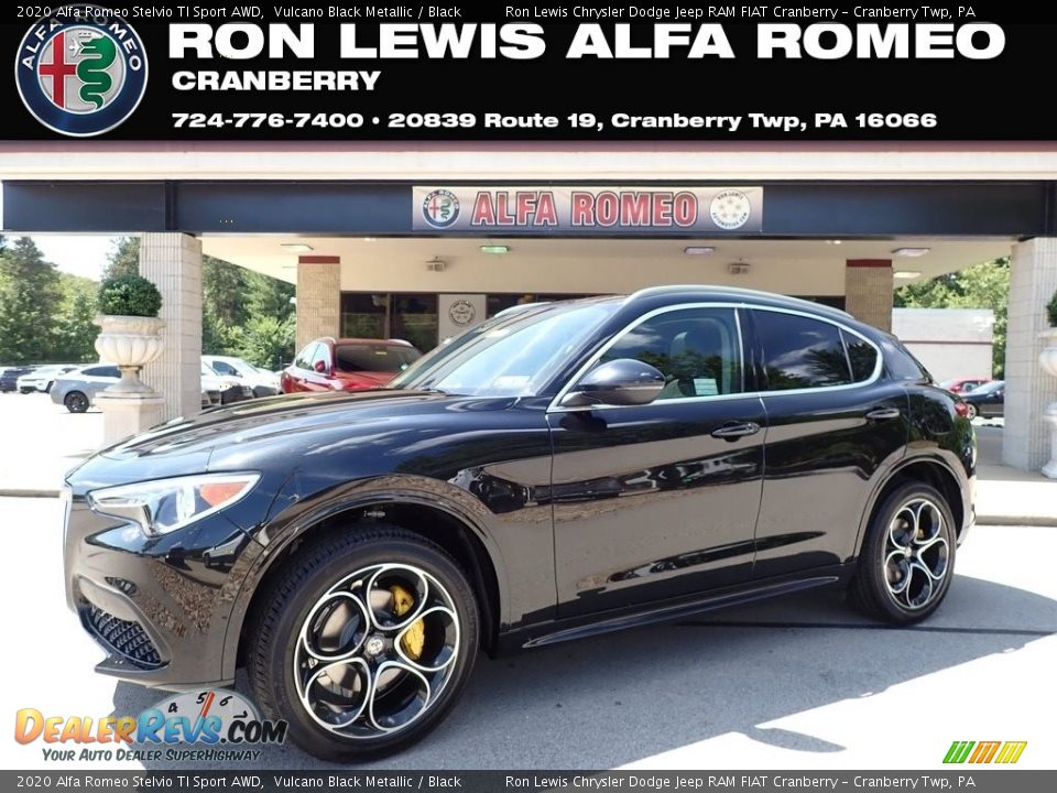 2020 Alfa Romeo Stelvio TI Sport AWD Vulcano Black Metallic / Black Photo #1