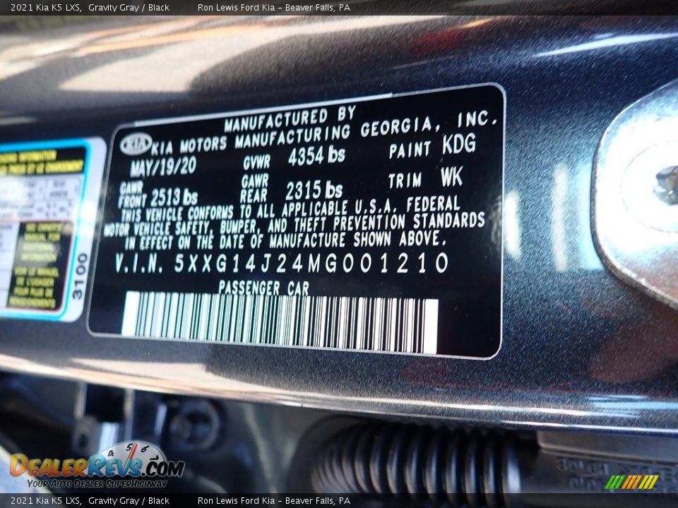 2021 Kia K5 LXS Gravity Gray / Black Photo #15