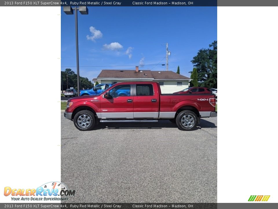 2013 Ford F150 XLT SuperCrew 4x4 Ruby Red Metallic / Steel Gray Photo #8