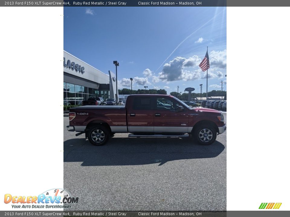 2013 Ford F150 XLT SuperCrew 4x4 Ruby Red Metallic / Steel Gray Photo #11