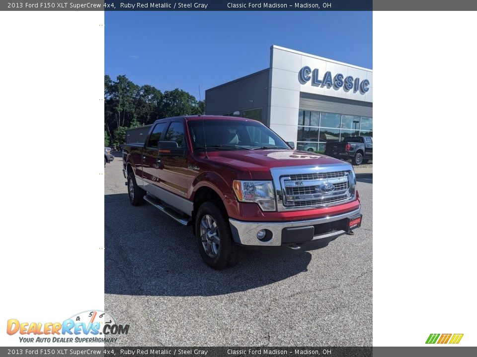 2013 Ford F150 XLT SuperCrew 4x4 Ruby Red Metallic / Steel Gray Photo #12