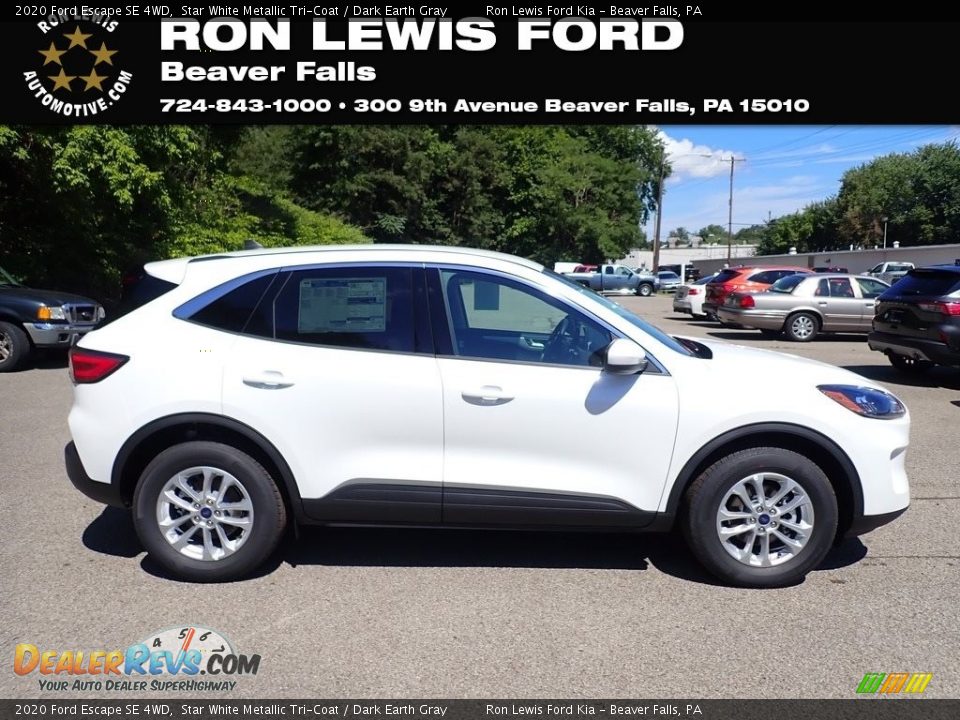 2020 Ford Escape SE 4WD Star White Metallic Tri-Coat / Dark Earth Gray Photo #1