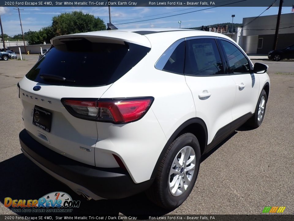 2020 Ford Escape SE 4WD Star White Metallic Tri-Coat / Dark Earth Gray Photo #2