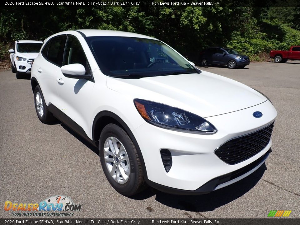 2020 Ford Escape SE 4WD Star White Metallic Tri-Coat / Dark Earth Gray Photo #3
