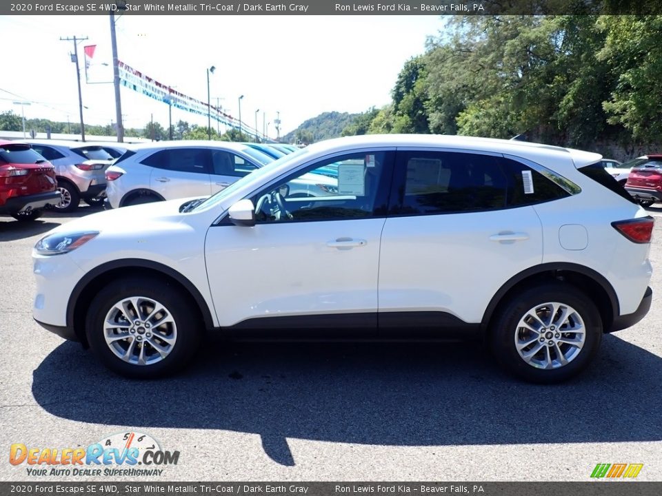 2020 Ford Escape SE 4WD Star White Metallic Tri-Coat / Dark Earth Gray Photo #6