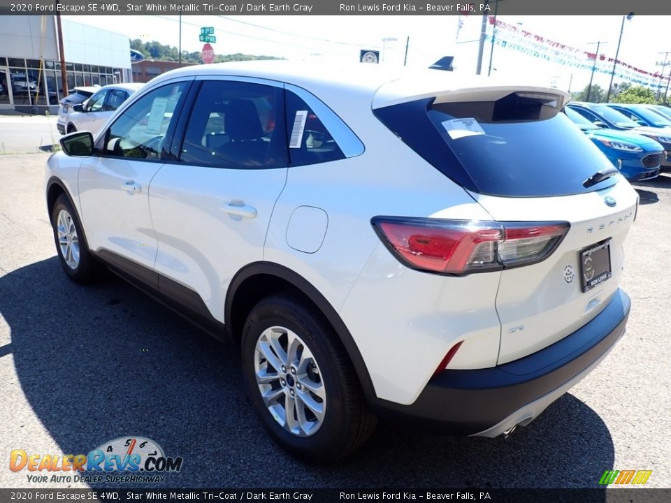 2020 Ford Escape SE 4WD Star White Metallic Tri-Coat / Dark Earth Gray Photo #7