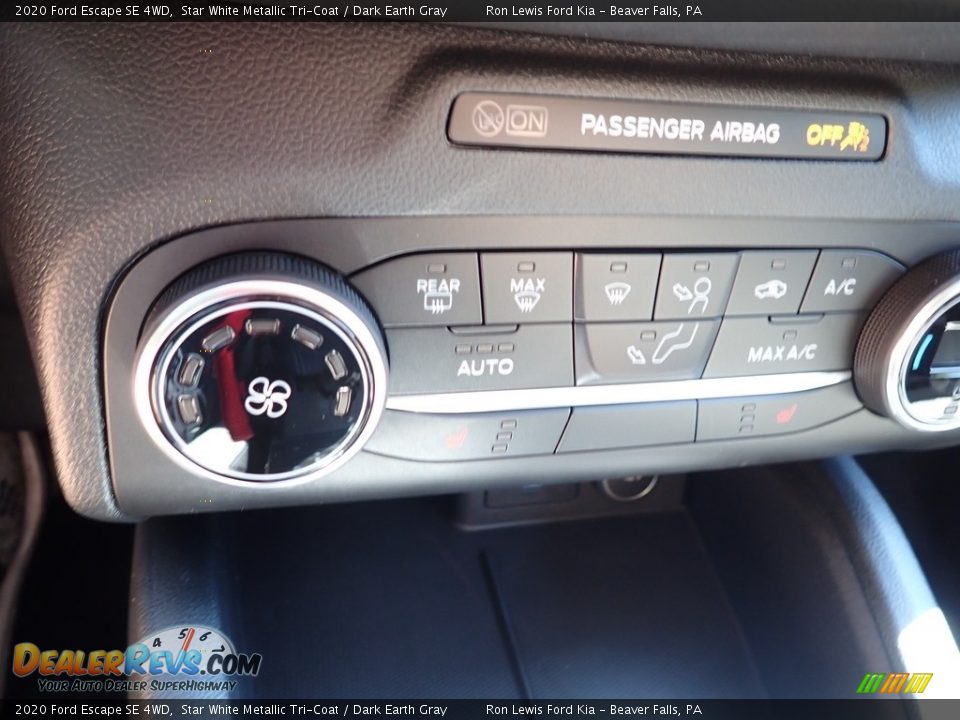 2020 Ford Escape SE 4WD Star White Metallic Tri-Coat / Dark Earth Gray Photo #19