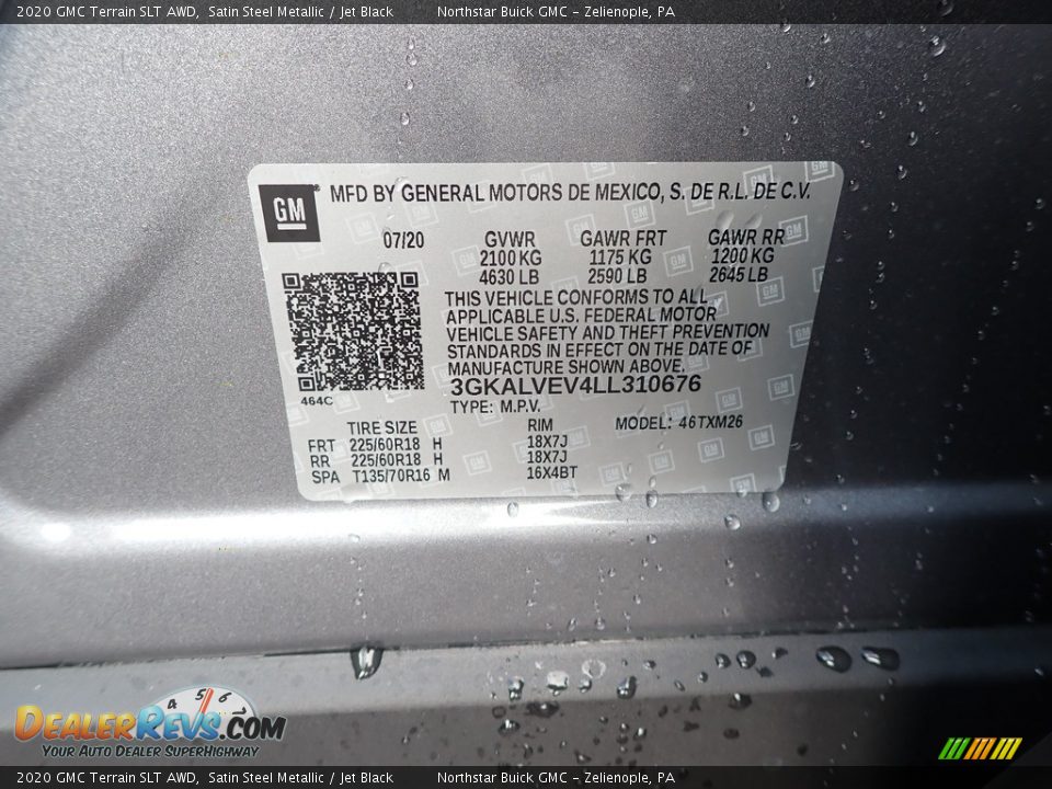 2020 GMC Terrain SLT AWD Satin Steel Metallic / Jet Black Photo #11