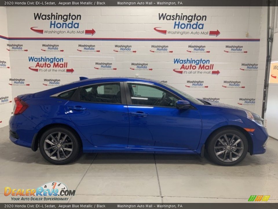 2020 Honda Civic EX-L Sedan Aegean Blue Metallic / Black Photo #1