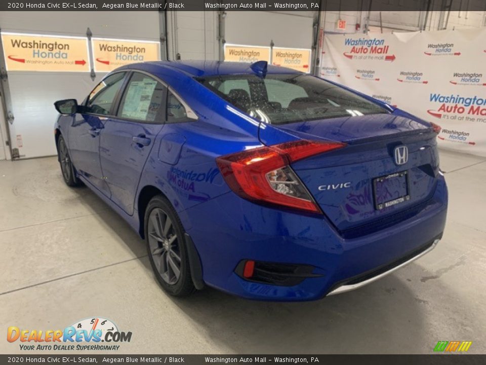 2020 Honda Civic EX-L Sedan Aegean Blue Metallic / Black Photo #3
