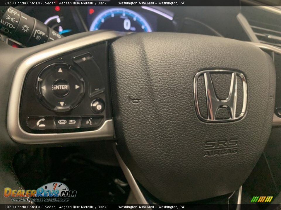 2020 Honda Civic EX-L Sedan Aegean Blue Metallic / Black Photo #6