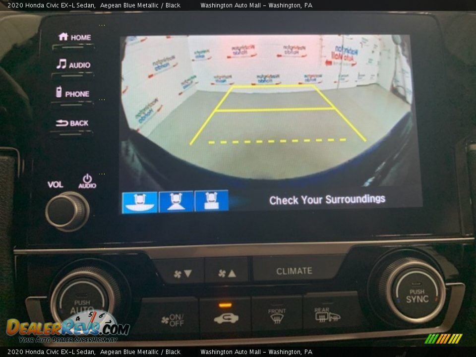 2020 Honda Civic EX-L Sedan Aegean Blue Metallic / Black Photo #15