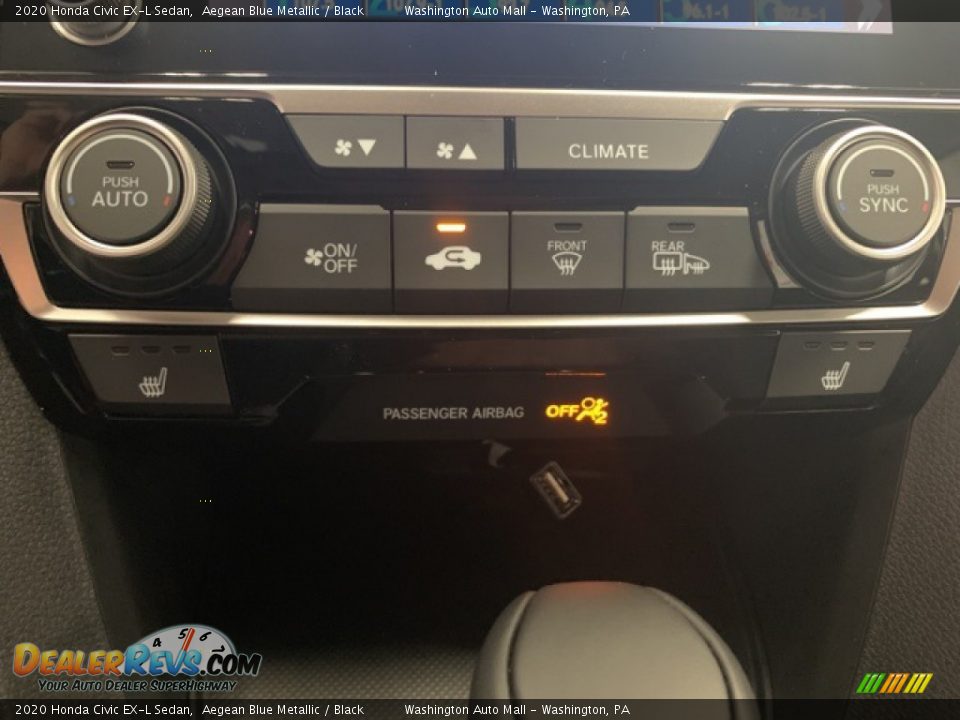 2020 Honda Civic EX-L Sedan Aegean Blue Metallic / Black Photo #16