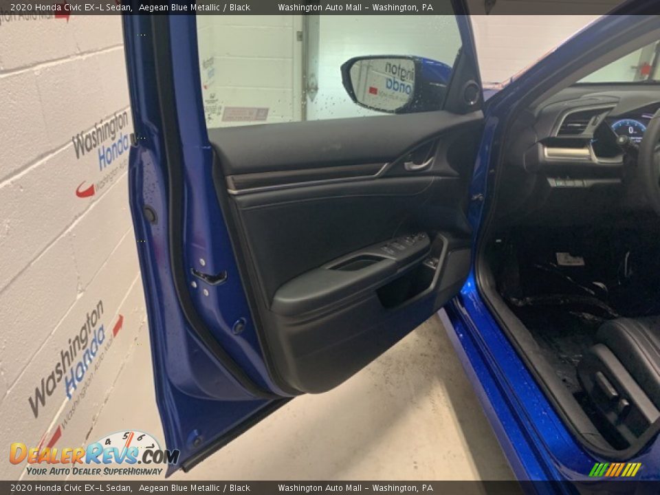 2020 Honda Civic EX-L Sedan Aegean Blue Metallic / Black Photo #29