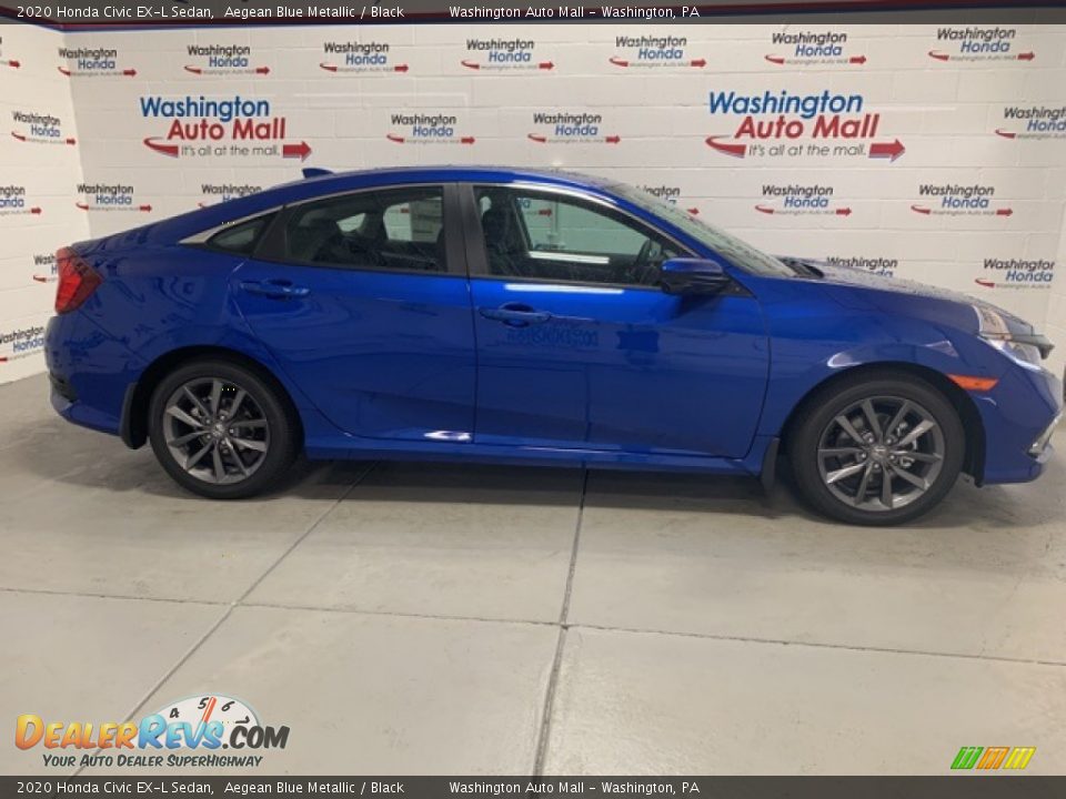 2020 Honda Civic EX-L Sedan Aegean Blue Metallic / Black Photo #34