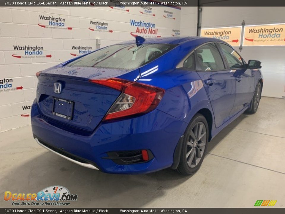 2020 Honda Civic EX-L Sedan Aegean Blue Metallic / Black Photo #35