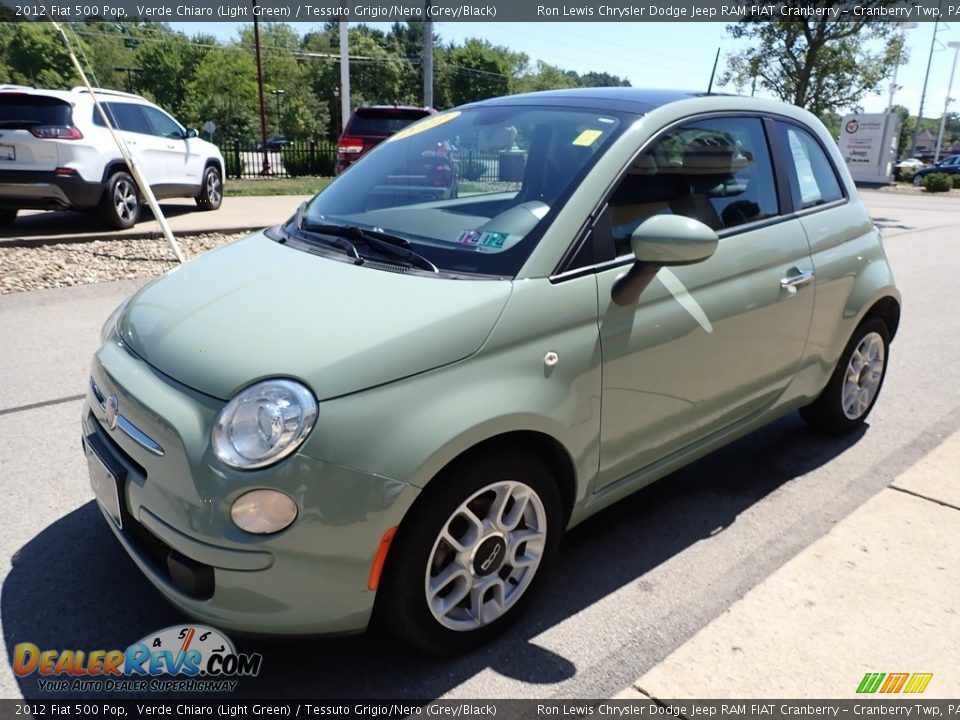 2012 Fiat 500 Pop Verde Chiaro (Light Green) / Tessuto Grigio/Nero (Grey/Black) Photo #7