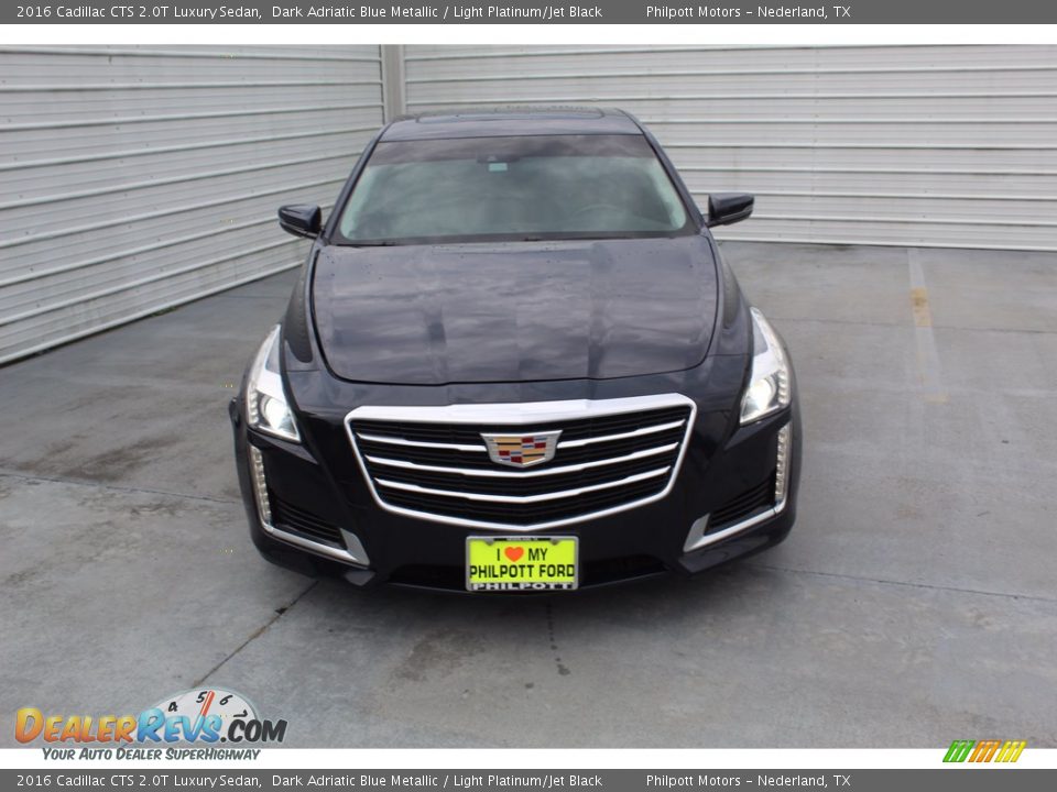 2016 Cadillac CTS 2.0T Luxury Sedan Dark Adriatic Blue Metallic / Light Platinum/Jet Black Photo #3