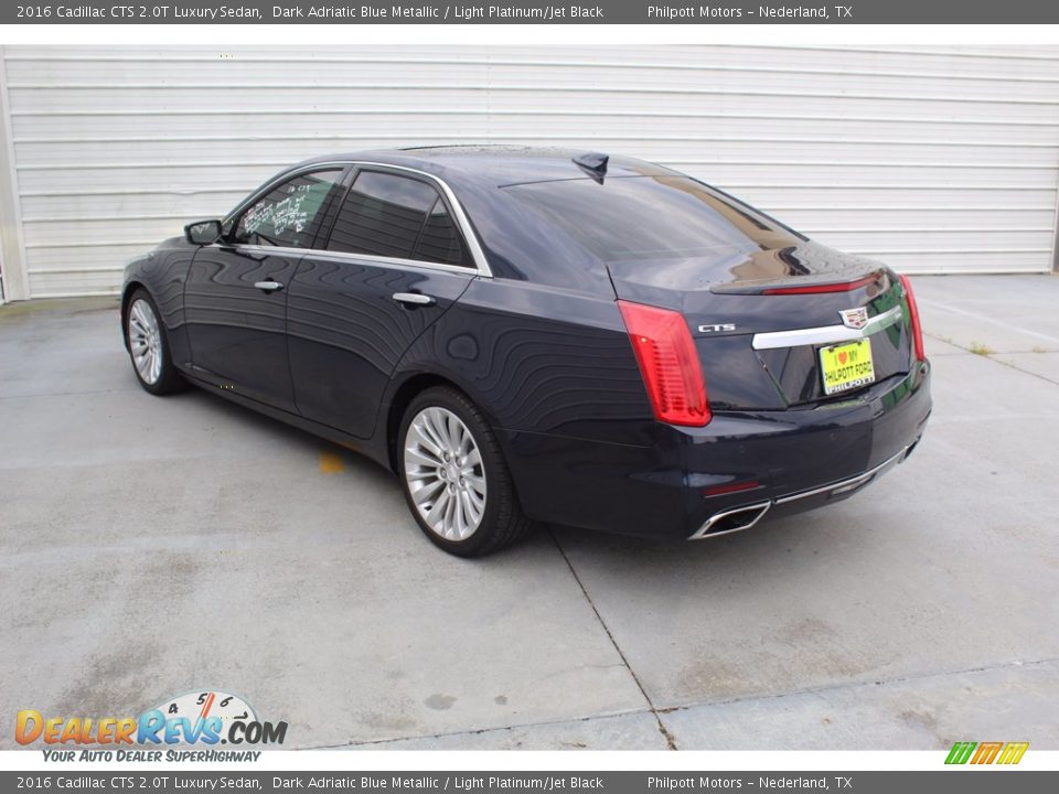 2016 Cadillac CTS 2.0T Luxury Sedan Dark Adriatic Blue Metallic / Light Platinum/Jet Black Photo #8