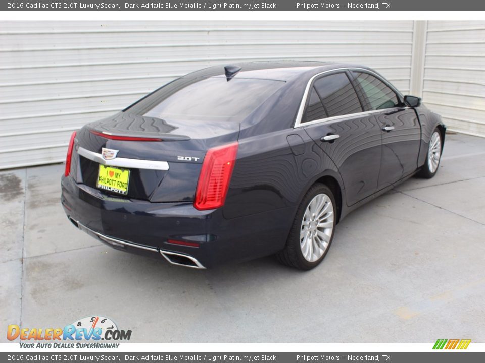 2016 Cadillac CTS 2.0T Luxury Sedan Dark Adriatic Blue Metallic / Light Platinum/Jet Black Photo #10