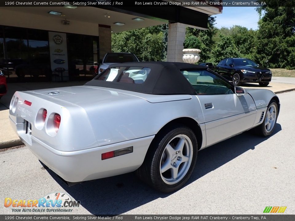 1996 Chevrolet Corvette Convertible Sebring Silver Metallic / Red Photo #2