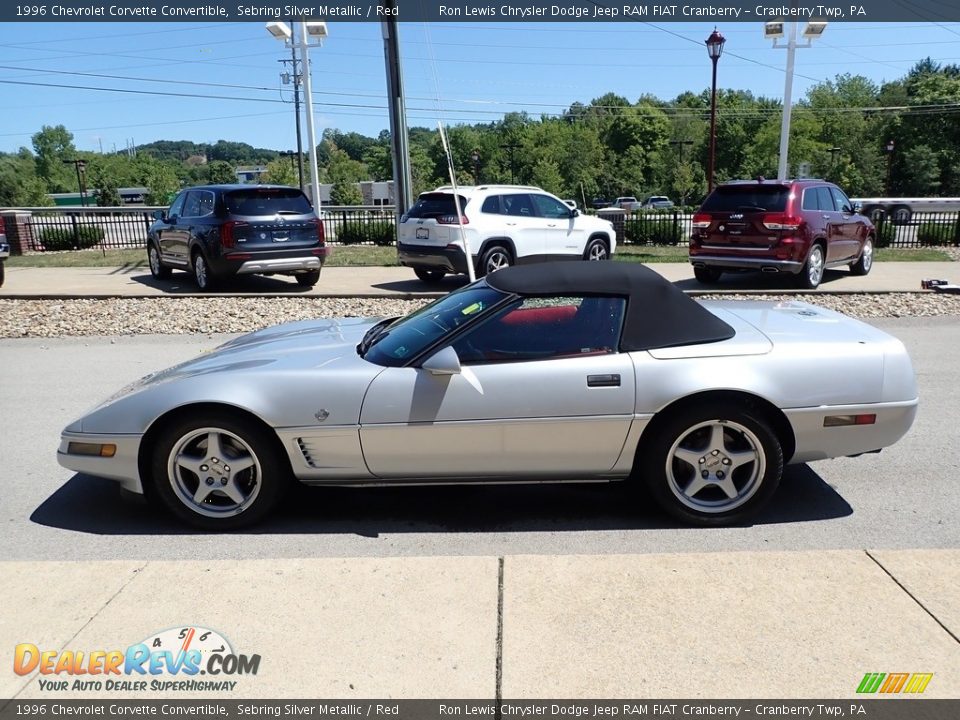1996 Chevrolet Corvette Convertible Sebring Silver Metallic / Red Photo #5